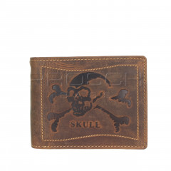 Kožená peněženka s řetězem Greenburry 1796-Skull- č.1