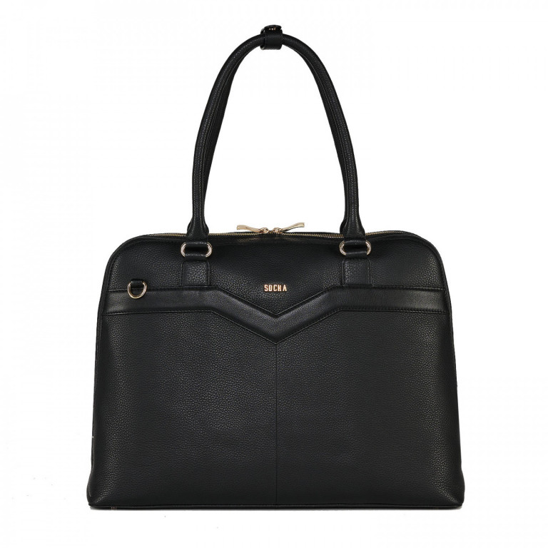 Kožená kabelka na notebook SOCHA Couture Black 15.