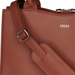 Kožená kabelka na notebook SOCHA Diamond Cognac 14 č.6