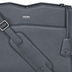 Kožená kabelka na notebook SOCHA Shoulder Grey 14” č.5