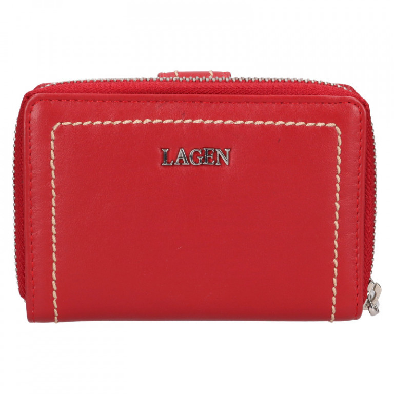 Dámská kožená peněženka Lagen 160823 červená