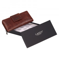 Dámská kožená peněženka Lagen LG-2162 Hnědá č.5
