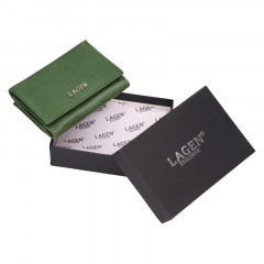 Dámská kožená peněženka rám. Lagen LG-2131 zelená č.6