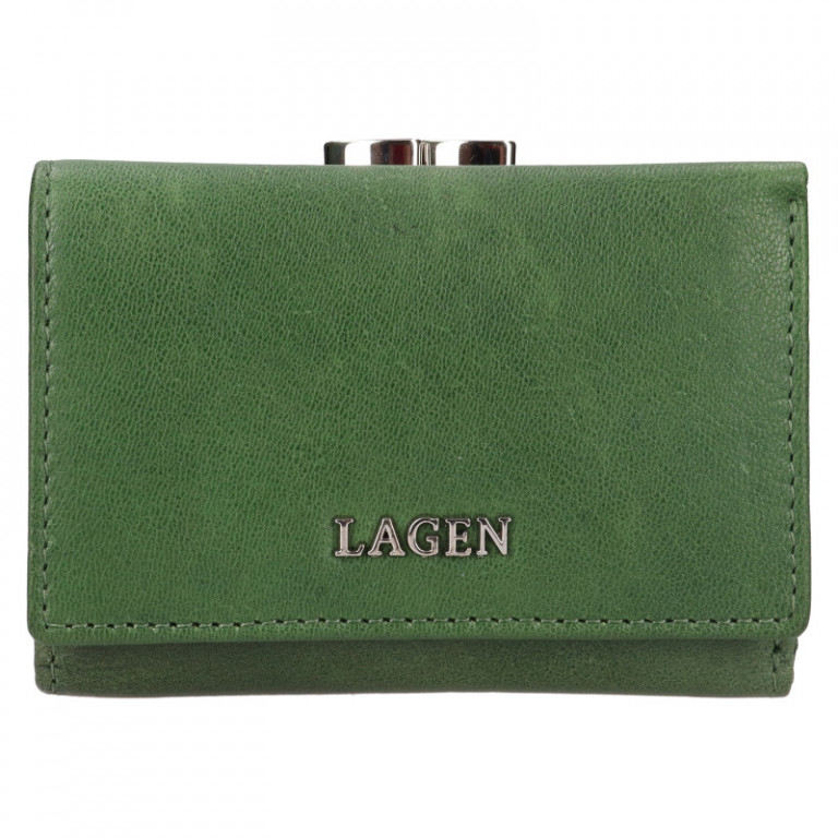Dámská kožená peněženka rám. Lagen LG-2131 zelená