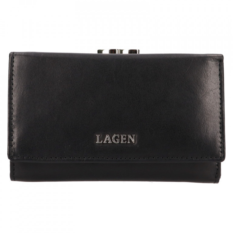 Dámská rámová kožená peněženka Lagen LG-2167 černá