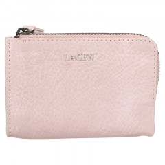 Malá kožená peněženka Lagen W-089/D růžová č.1