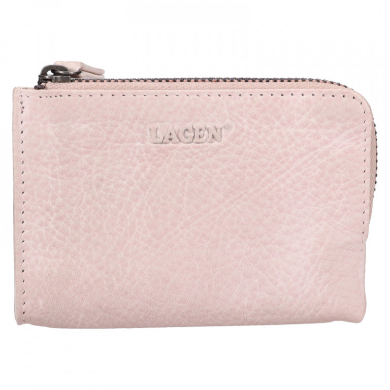 Malá kožená peněženka Lagen W-089/D růžová