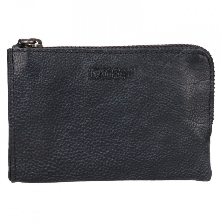Malá kožená peněženka Lagen W-089/R šedá