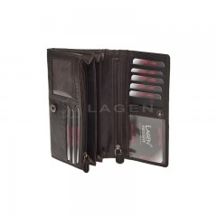 Dámská kožená peněženka LAGEN PWL-388/T tm.hnědá č.2