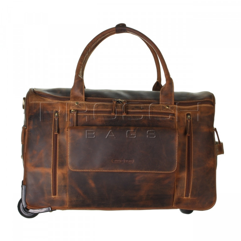 Cestovní kožená taška na kolečkách Greenburry 1736