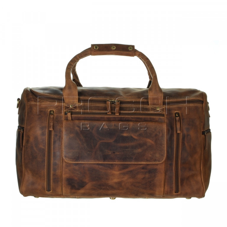 Cestovní kožená taška Greenburry 1736-25 hnědá