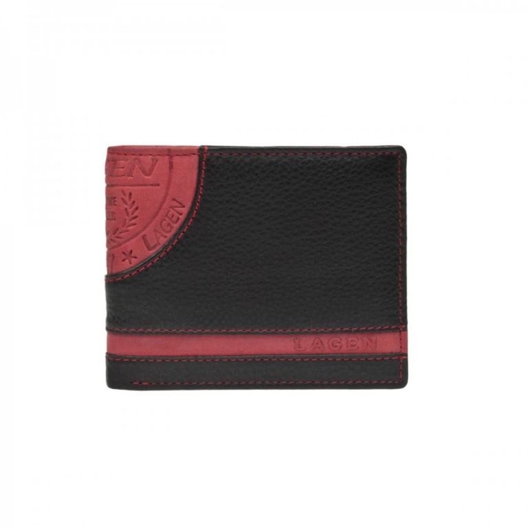 Kožená peněženka LAGEN LG-1812 černá/červená