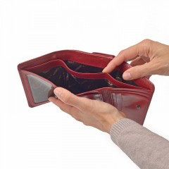 Dámská kožená peněženka COSSET 4499 Komodo červená č.8