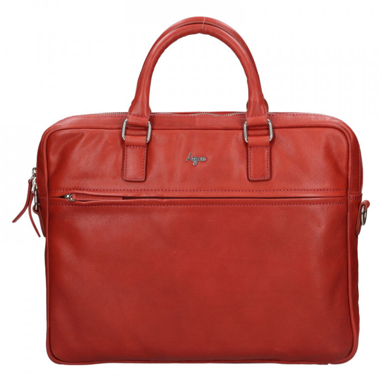 Kožená business taška Lagen BLC-23/2185 červená