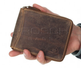 Kožená peněženka na zip Greenburry 1666-25 hnědá č.10