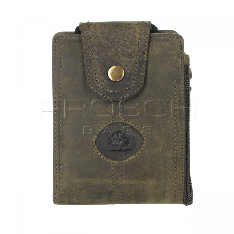 Kožená peněženka na krk Greenburry 324-30 olivová