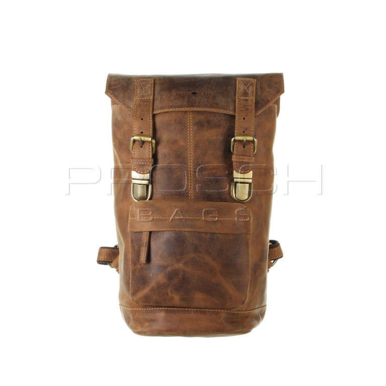 Kožený batoh Retro Greenburry 1689S-25 hnědý