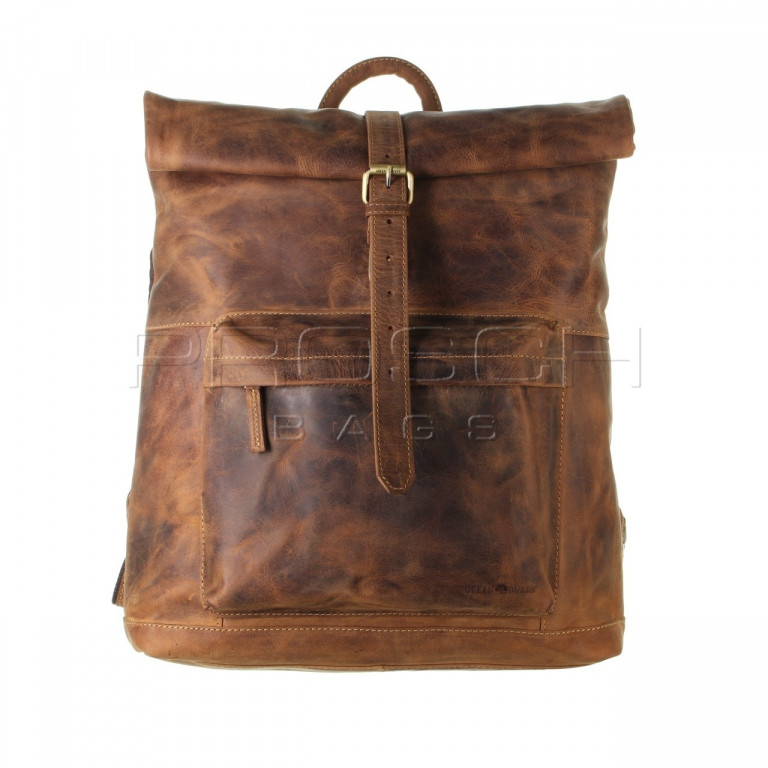 Kožený batoh Greenburry Roller 1671-25 hnědý