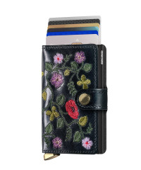 Premium Miniwallet Secrid Stitch Floral Black č.2
