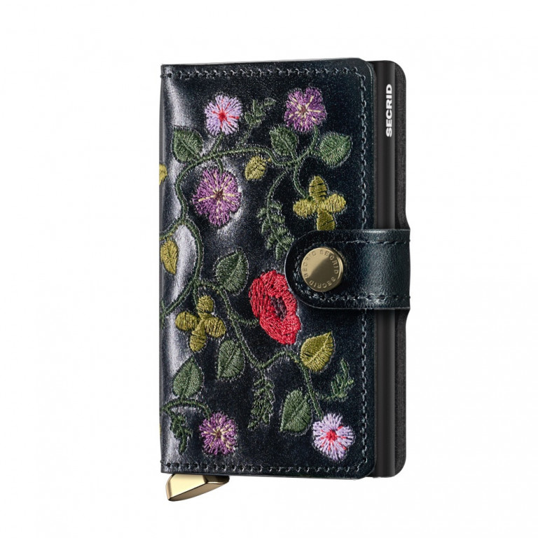 Premium Miniwallet Secrid Stitch Floral Black
