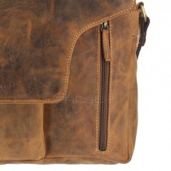 Kožená taška Greenburry Revolver Bag 1694B-25 hně č.9